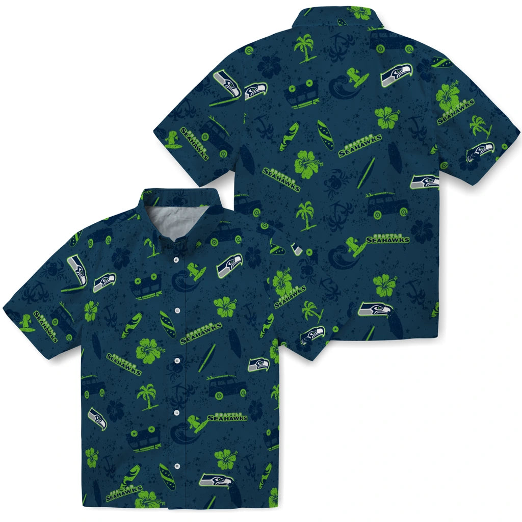 Seattle Seahawks Hawaiian Shirt - Beach Vibe | Moonbestprint
