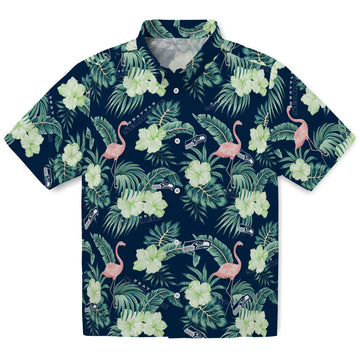 Seattle Seahawks Hawaiian Shirt - Flamingo and Hibiscus | Moonbestprint