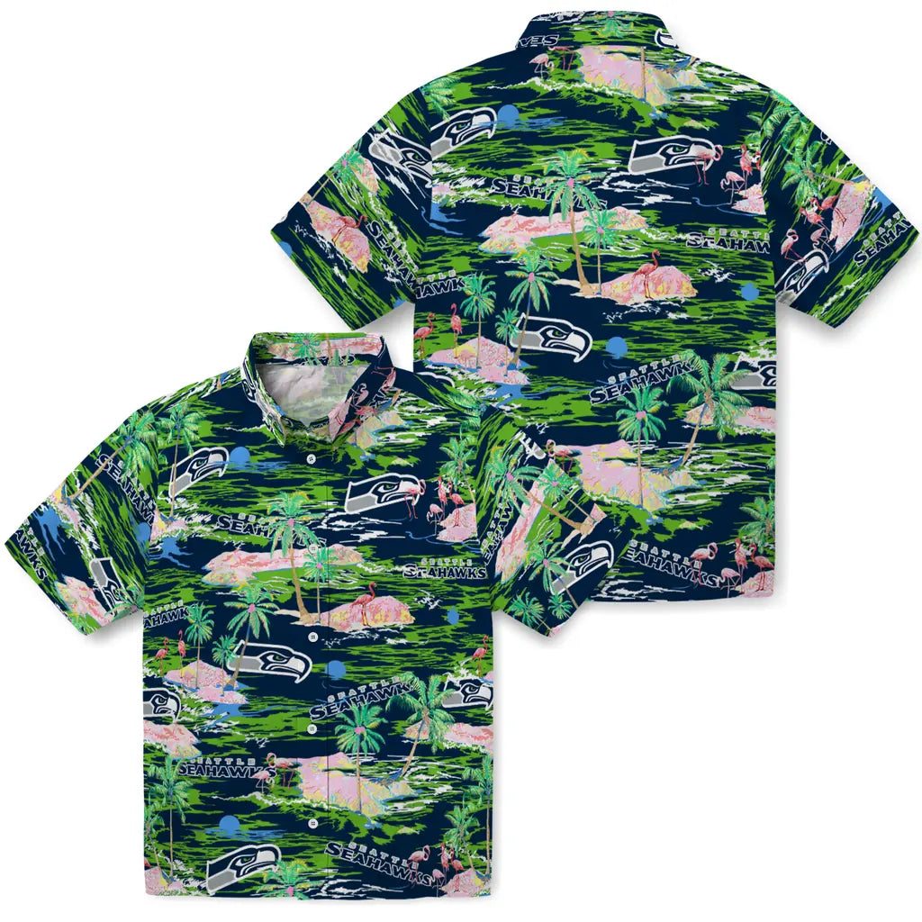 Seattle Seahawks Flamingo Retreat 2026 Hawaiian Shirt – Moonbestprint