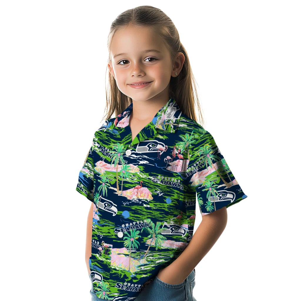 Seattle Seahawks Flamingo Retreat 2026 Hawaiian Shirt – Moonbestprint