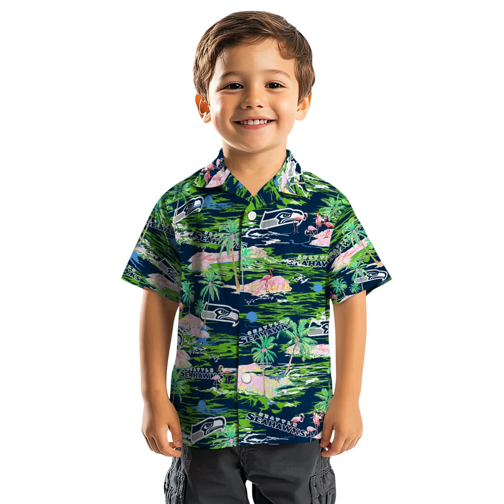 Seattle Seahawks Flamingo Retreat 2026 Hawaiian Shirt – Moonbestprint