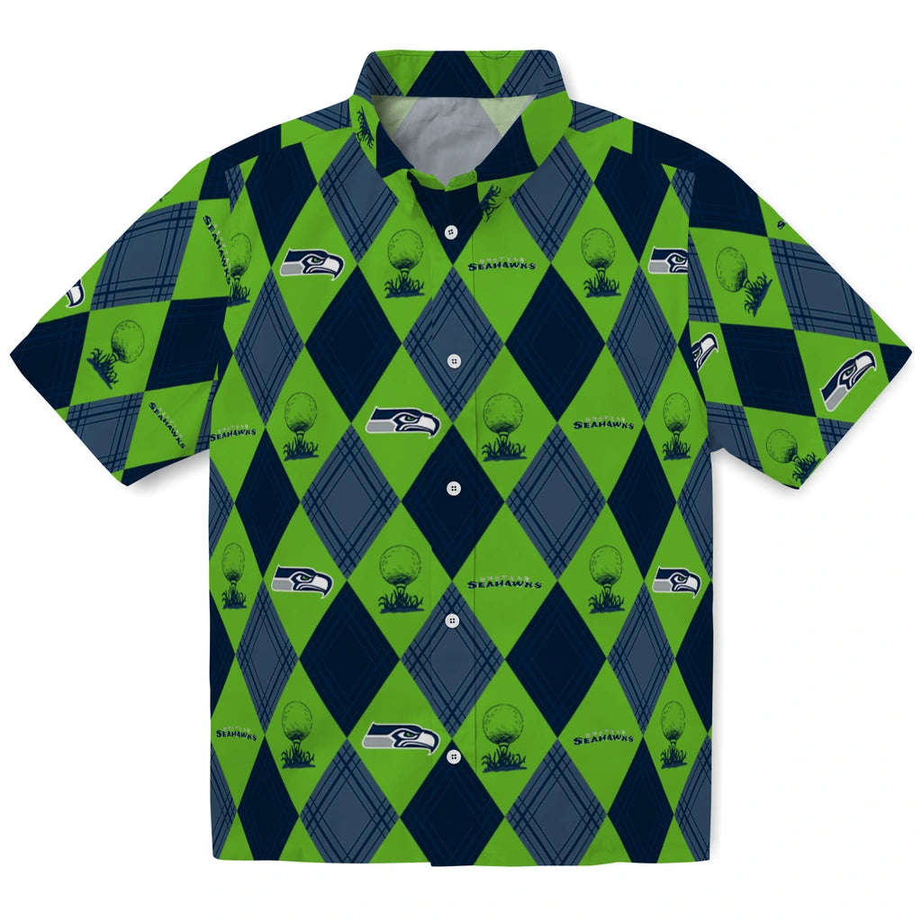 Seattle Seahawks Hawaiian Shirt - Golfing Plaid | Moonbestprint