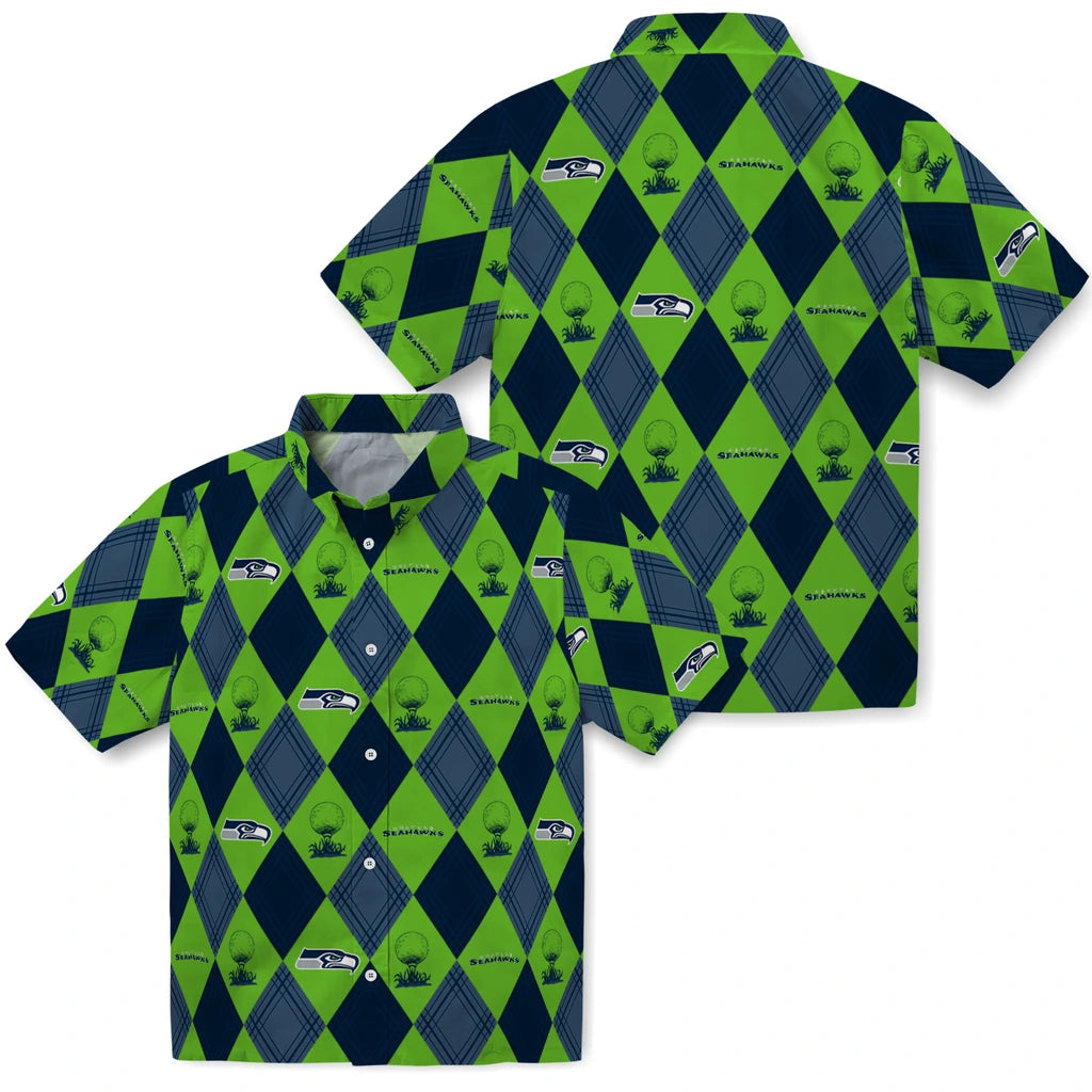 Seattle Seahawks Hawaiian Shirt - Golfing Plaid | Moonbestprint