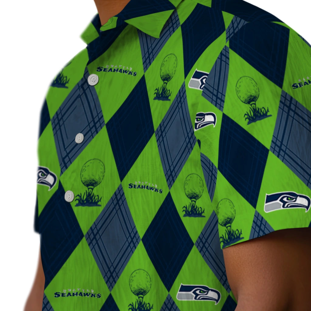 Seattle Seahawks Hawaiian Shirt - Golfing Plaid | Moonbestprint