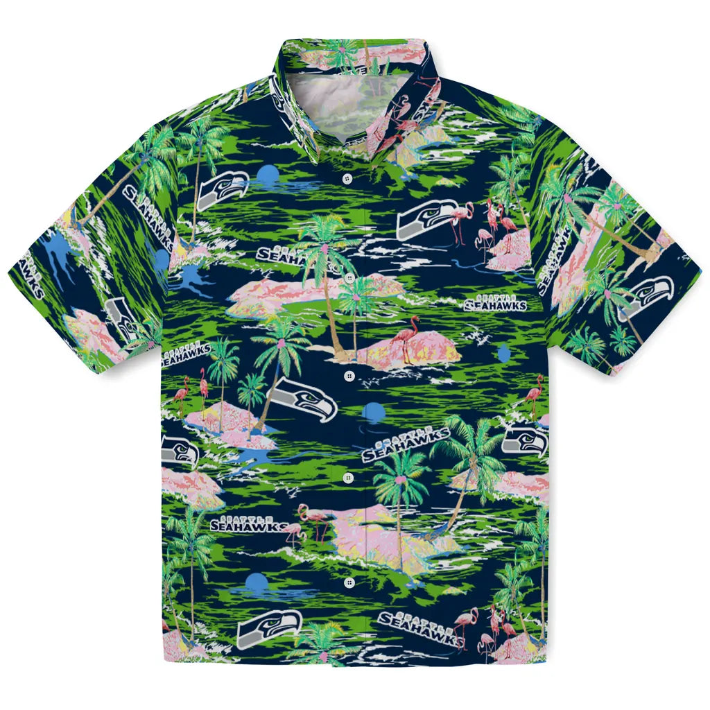 Seattle Seahawks Hawaiian Shirt - Hawaii Island | Moonbestprint