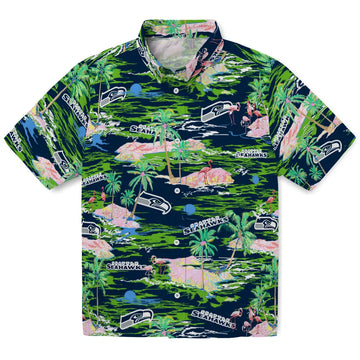 Seattle Seahawks Hawaiian Shirt - Hawaii Island | Moonbestprint