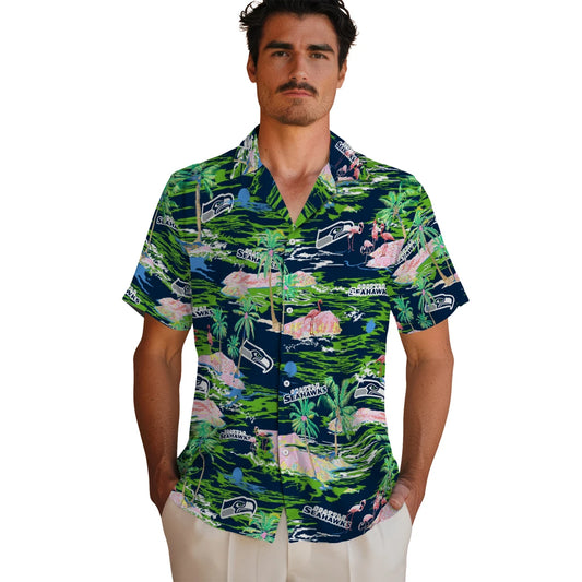Seattle Seahawks Hawaiian Shirt - Hawaii Island | Moonbestprint