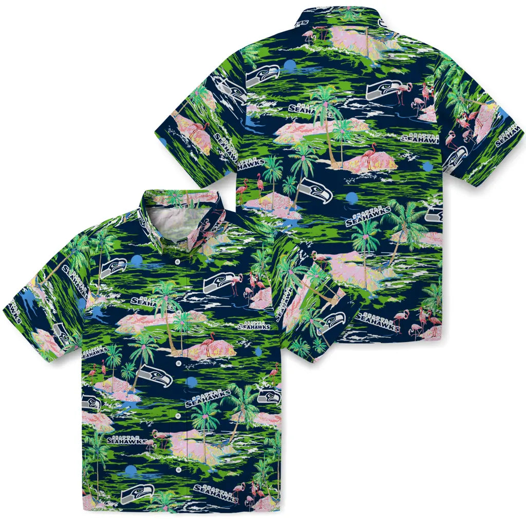 Seattle Seahawks Hawaiian Shirt - Hawaii Island | Moonbestprint