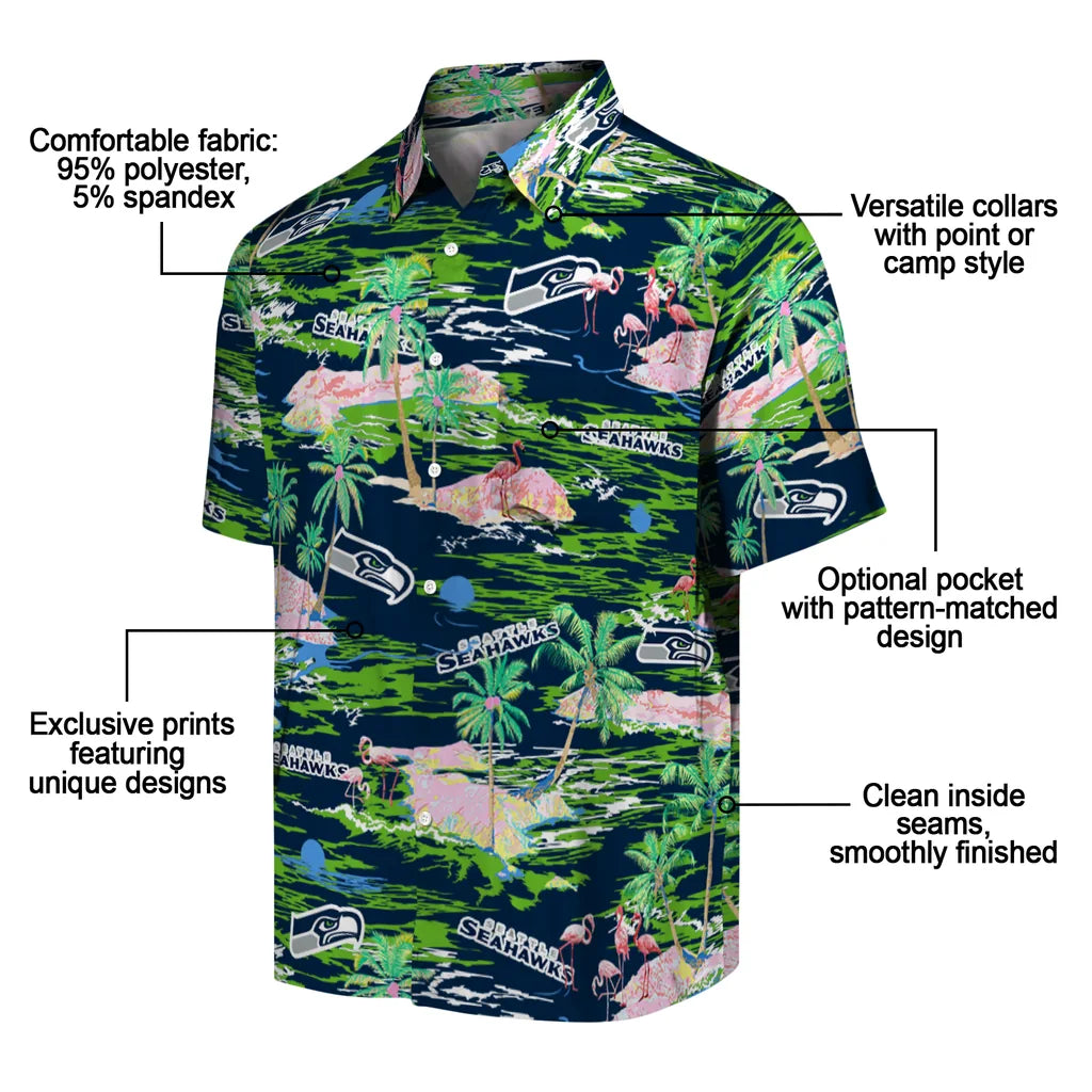 Seattle Seahawks Hawaiian Shirt - Hawaii Island | Moonbestprint