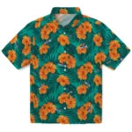 Seattle Seahawks Hawaiian Shirt - Hibiscus and Palm Leaves | Moonbestprint