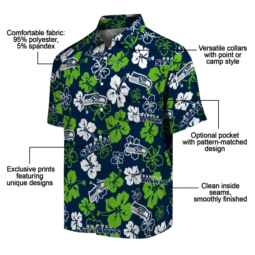 Seattle Seahawks Hibiscus Bloom Hawaiian Shirt – Moonbestprint