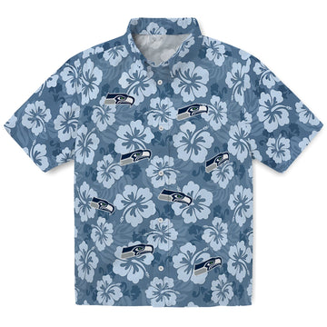 Seattle Seahawks Hawaiian Shirt - Hibiscus Cluster | Moonbestprint