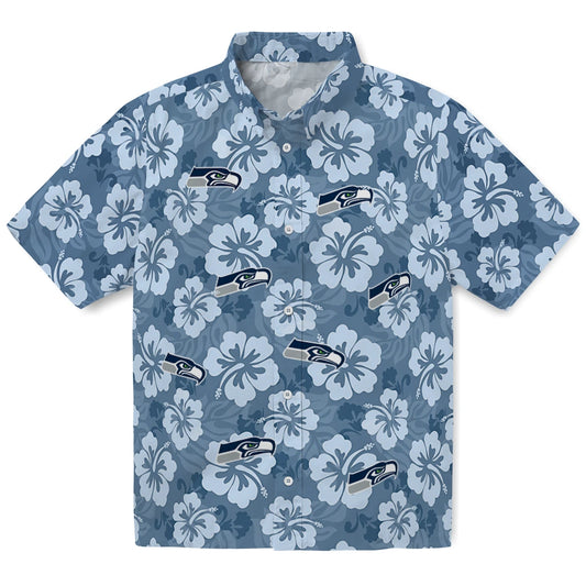 Seattle Seahawks Hawaiian Shirt - Hibiscus Cluster | Moonbestprint