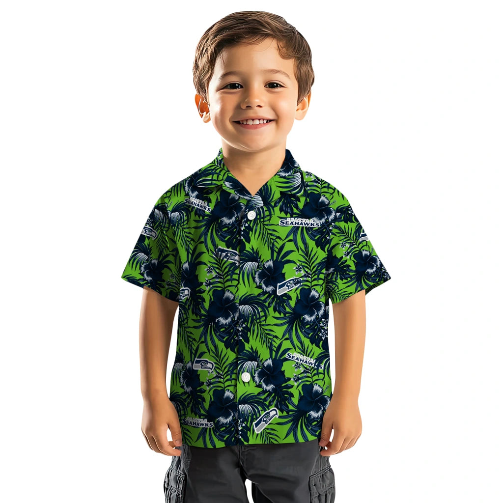 Seattle Seahawks Hawaiian Shirt - Hibiscus Exotic | Moonbestprint