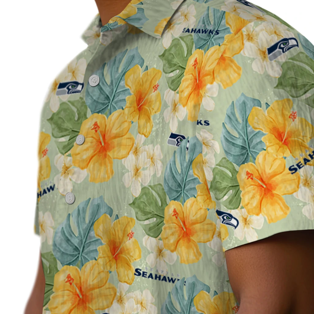 Seattle Seahawks Hawaiian Shirt - Hibiscus Mood | Moonbestprint