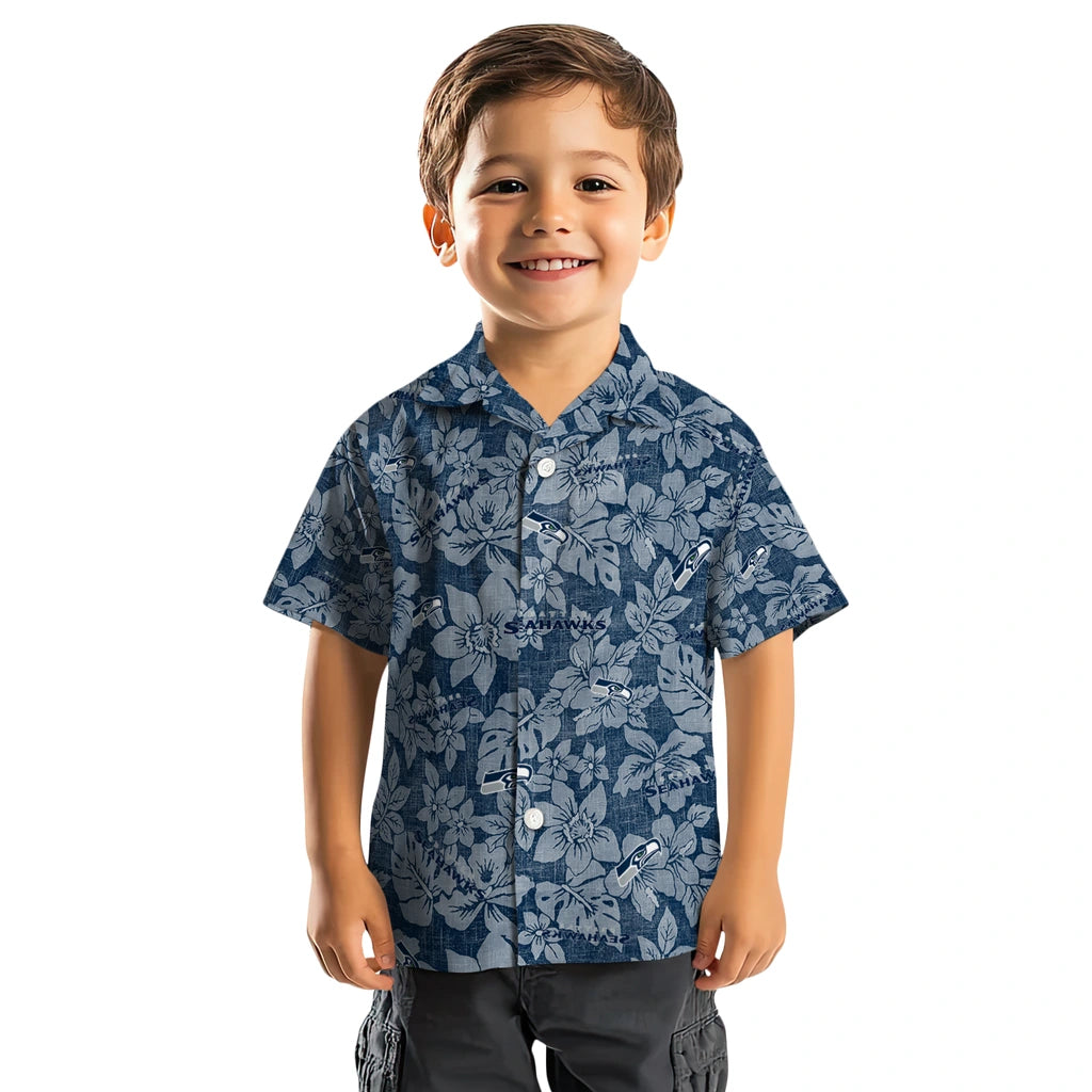 Seattle Seahawks Hawaiian Shirt - Hibiscus Oasis | Moonbestprint