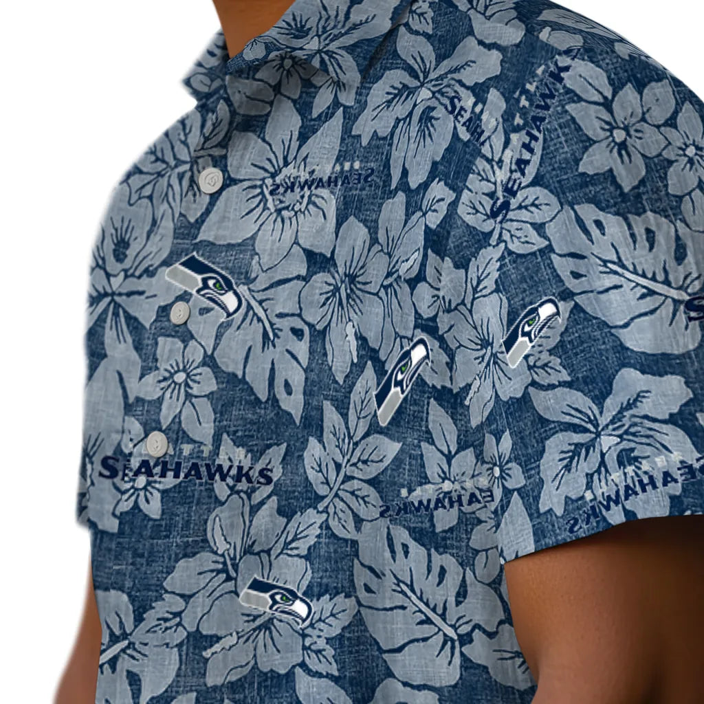Seattle Seahawks Hawaiian Shirt - Hibiscus Oasis | Moonbestprint