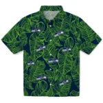 Seattle Seahawks Hawaiian Shirt - Leaf Outline | Moonbestprint