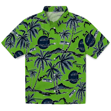 Seattle Seahawks Hawaiian Shirt - Palm Sunset | Moonbestprint