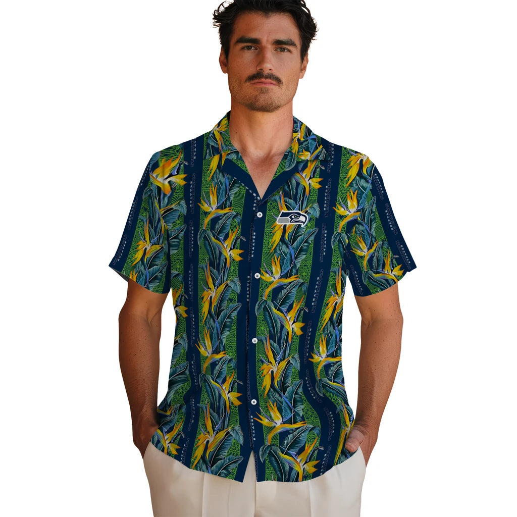 Seattle Seahawks Hawaiian Shirt - Paradise Vines | Moonbestprint
