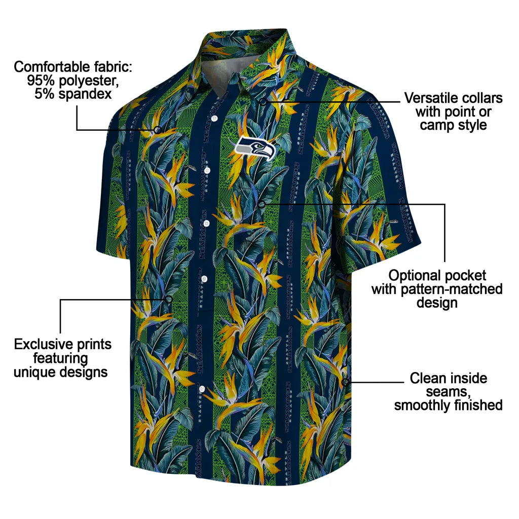 Seattle Seahawks Hawaiian Shirt - Paradise Vines | Moonbestprint