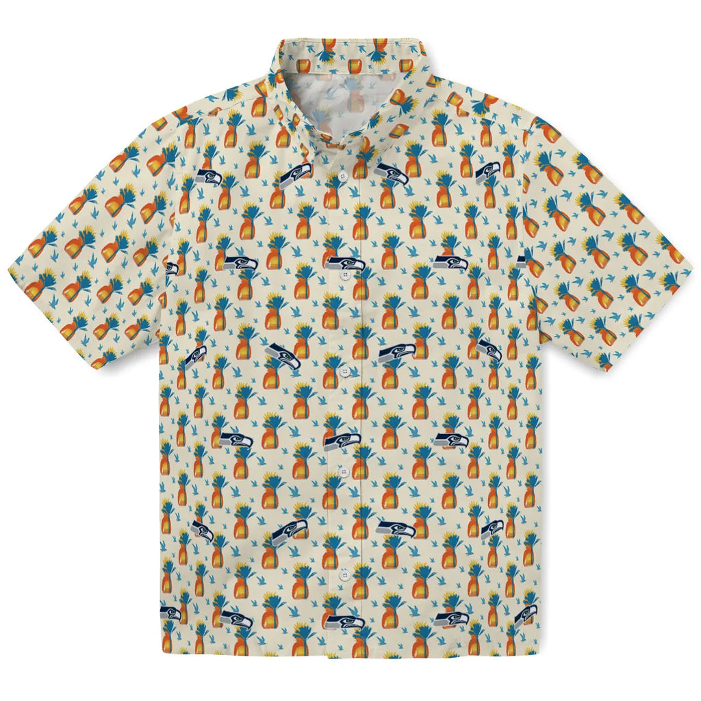 Seattle Seahawks Hawaiian Shirt - Pineapple Delight | Moonbestprint