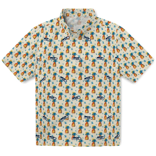 Seattle Seahawks Hawaiian Shirt - Pineapple Delight | Moonbestprint