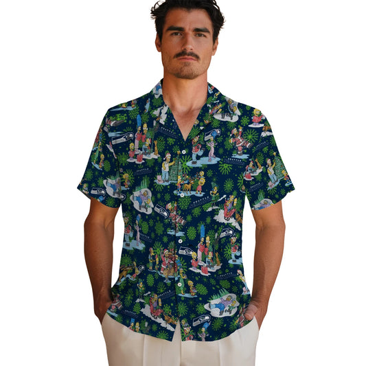 Seattle Seahawks Hawaiian Shirt - Simpsons Christmas | Moonbestprint