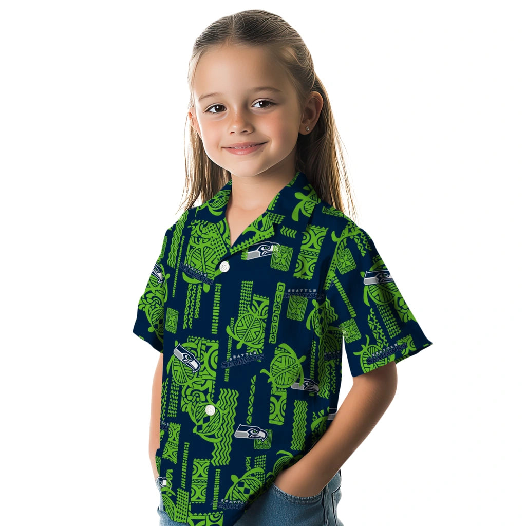 Seattle Seahawks Hawaiian Shirt - Turtle Lines | Moonbestprint