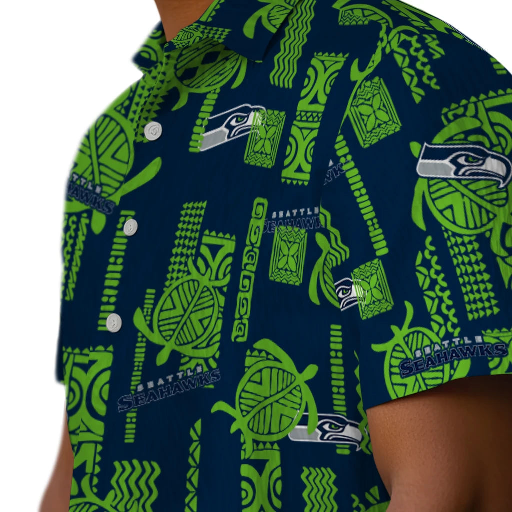 Seattle Seahawks Hawaiian Shirt - Turtle Lines | Moonbestprint