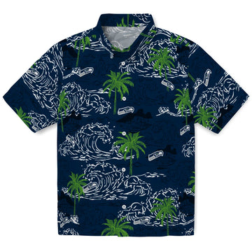 Seattle Seahawks Hawaiian Shirt - Wave Palm | Moonbestprint