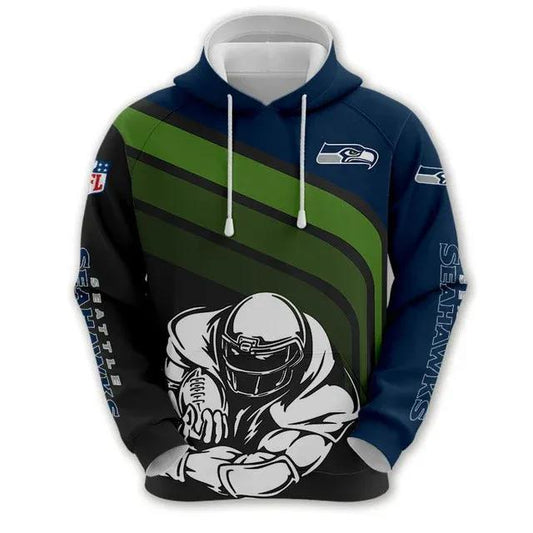 Seattle Seahawks Run Ball NFL 3D All Over Print Hoodie -Moonbestprint