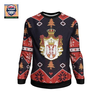 Serbia Christmas Sweater ? Santa Claus Ho Ho Ho ? Bn1810 ? Usalast