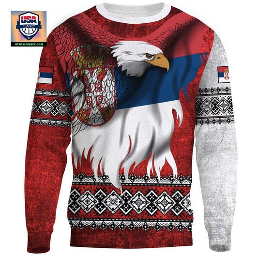Serbia Sweater Serbian Eagle Special Version Knitted Long-Sleeved Sweater A7 ? Usalast