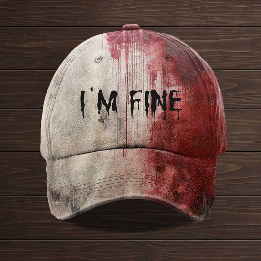 I'm Fine Bloody Halloween Hat -Moonbestprint