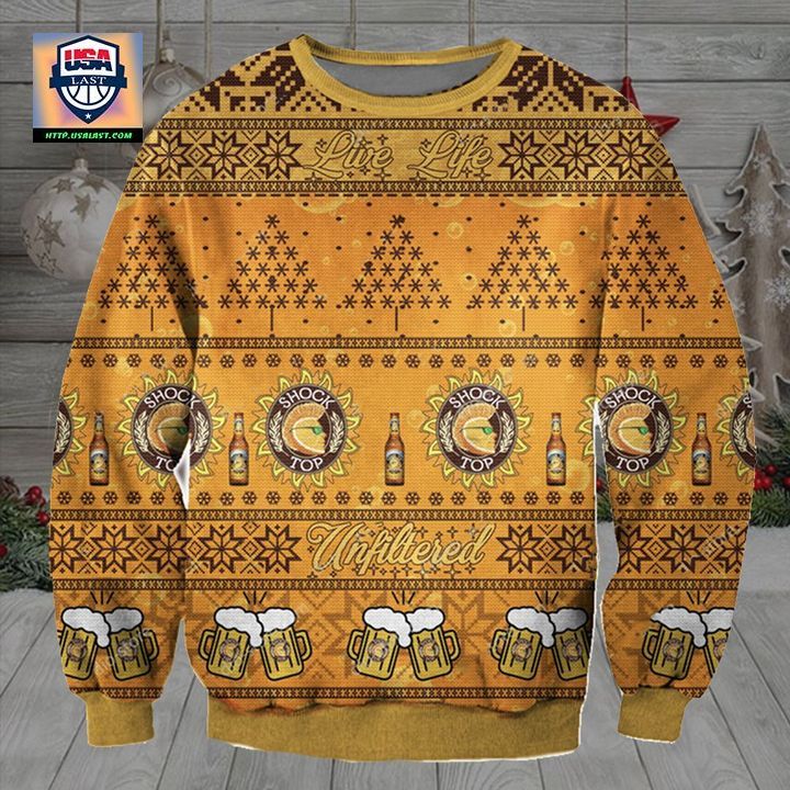 Shock Top Belgian White Beer Ugly Christmas Sweater 2022 ? Usalast