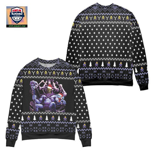 Skeletor And Panthor Art Snowflake Pattern Ugly Christmas Sweater ? Black ? Usalast