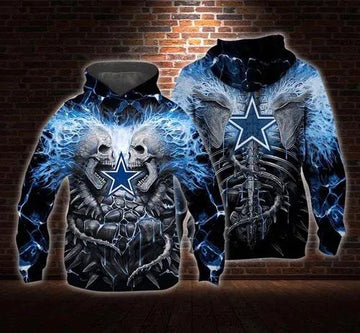 Skull Dallas Cowboys Dallas Cowboys NFL 3D All Over Print Hoodie -Moonbestprint