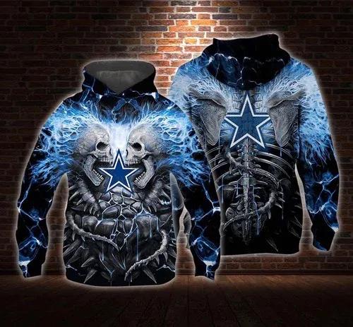 Skull Dallas Cowboys Dallas Cowboys NFL 3D All Over Print Hoodie -Moonbestprint