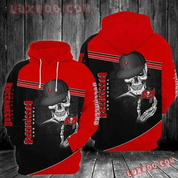 Skull Hold Logo Tampa Bay Buccaneers Football NFL 3D All Over Print Hoodie -Moonbestprint