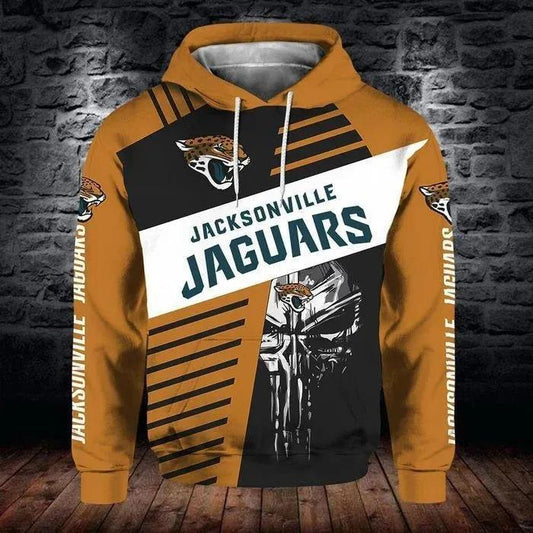 Skull Jacksonville Jaguars Punisher SkullNFL 3D All Over Print Hoodie -Moonbestprint