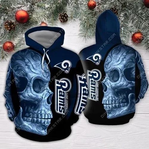 Skull Los Angeles Rams NFL 3D All Over Print Hoodie -Moonbestprint