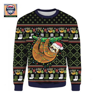 Sloth Light Ugly Xmas 3D Christmas Sweater ? Usalast