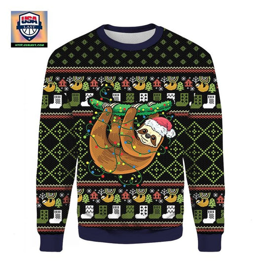 Sloth Light Ugly Xmas 3D Christmas Sweater ? Usalast