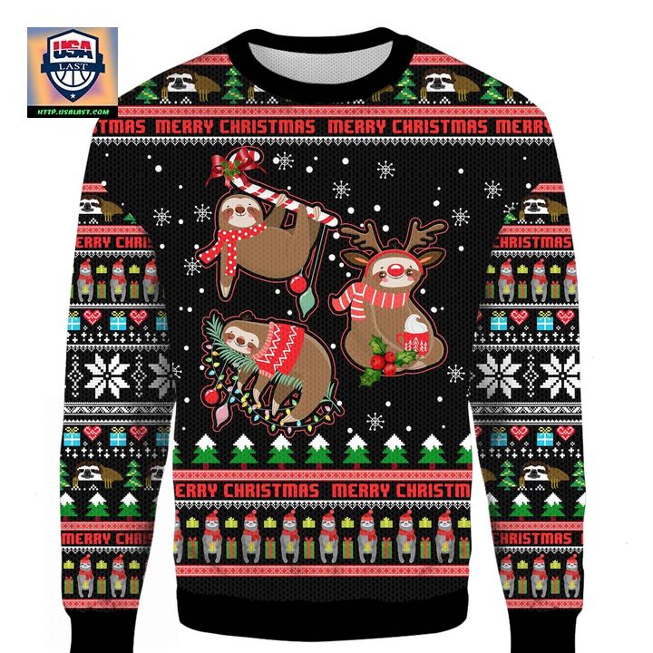 Sloth Xmas Ugly Merry Christmas 3D Sweater ? Usalast