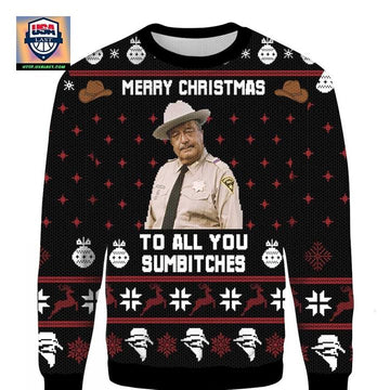 Smokey And The Bandit Merry Christmas To All You Sumbitches Ugly 3D Sweater ? Usalast