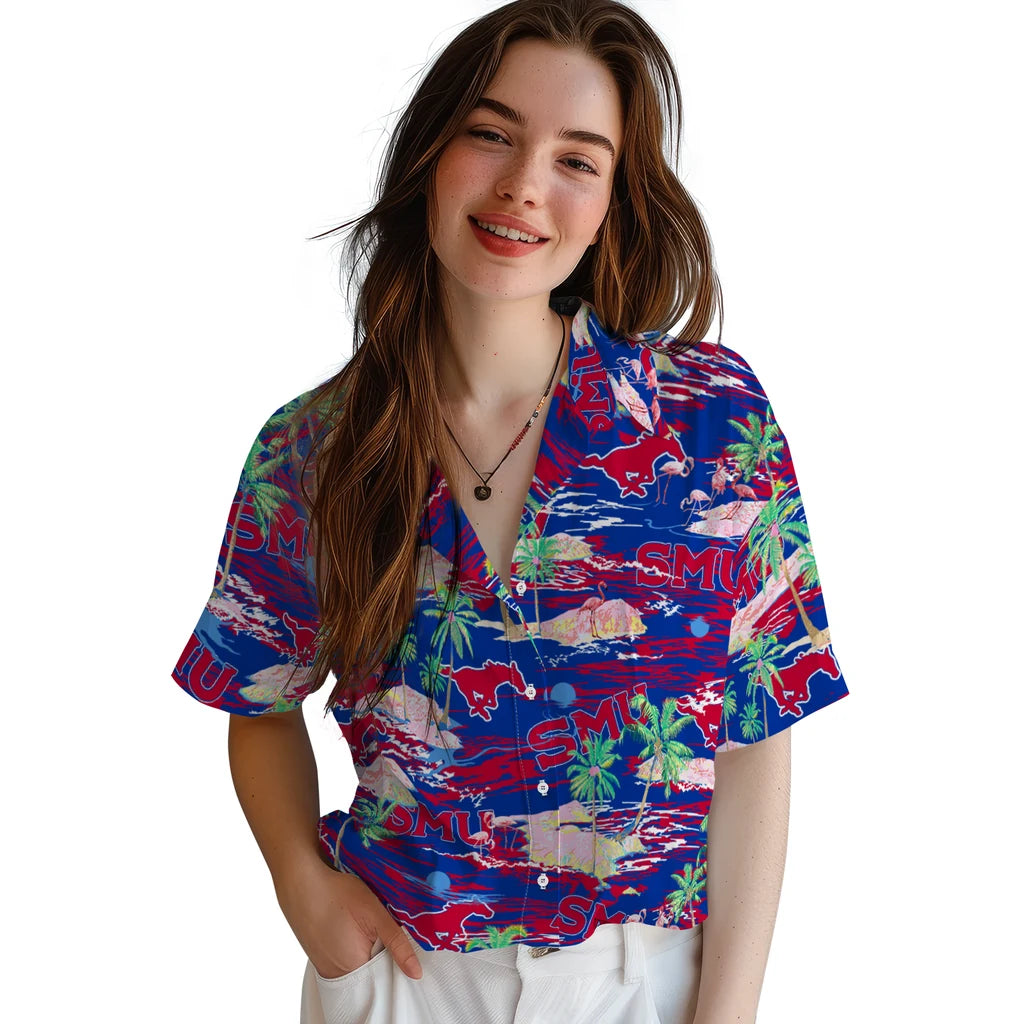 SMU Mustangs Flamingo Retreat 2026 Hawaiian Shirt – Moonbestprint