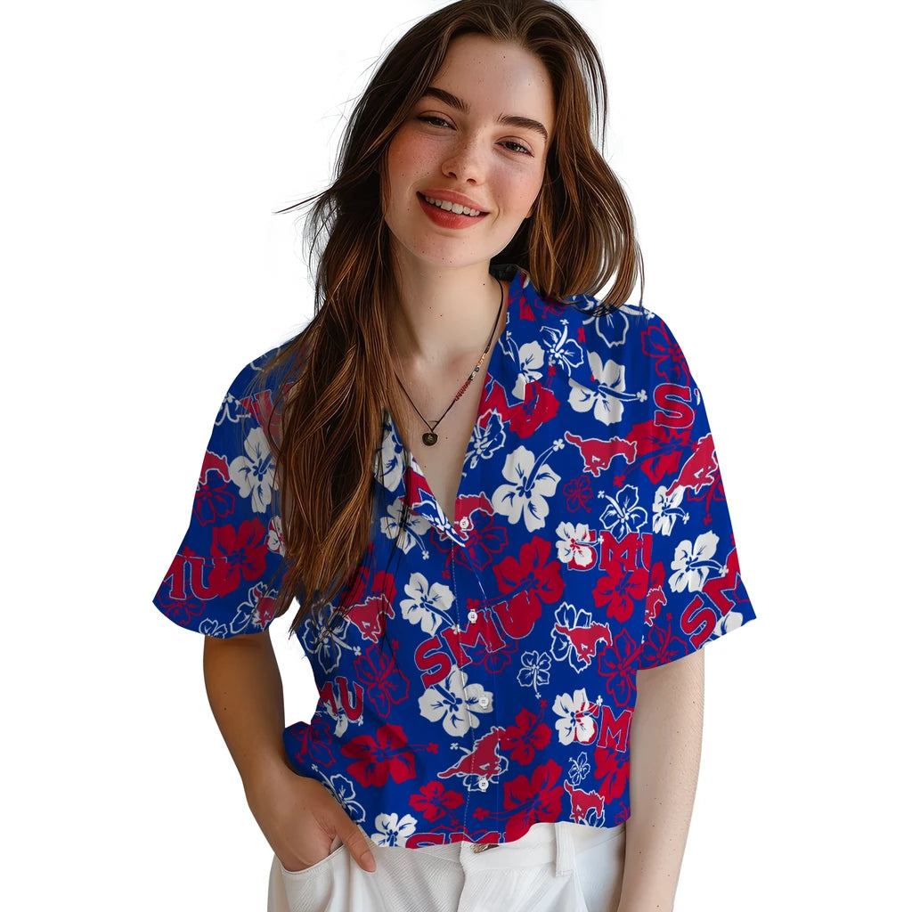 SMU Mustangs Hibiscus Bloom Hawaiian Shirt – Moonbestprint