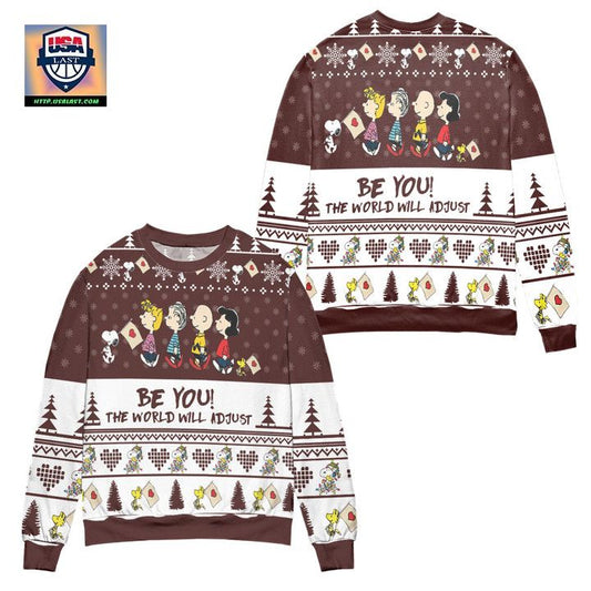Snoopy Dog Be You The World Will Adjust Snowflake Ugly Christmas Sweater ? Usalast