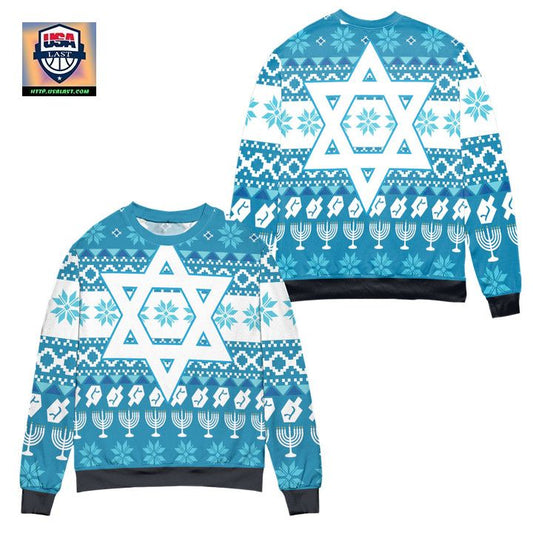 Snowflake And Candles Pattern Ugly Christmas Sweater ? Usalast